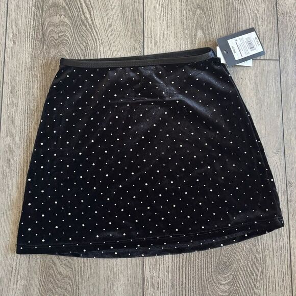 Art class girls Black Velvet Polka Dot Skirt - Picture 1 of 4